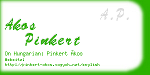 akos pinkert business card